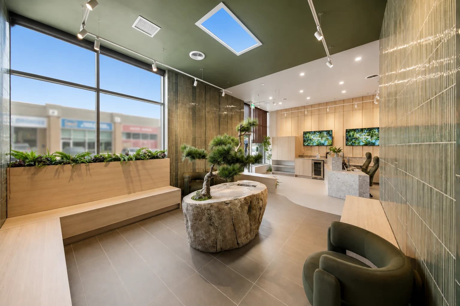 Reception and waiting area at the Optimal clinic in Barrie